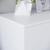Blanca, 4 cajones, manijas metálicas, correras y Soporte Anti-formación para Muebles - details 6