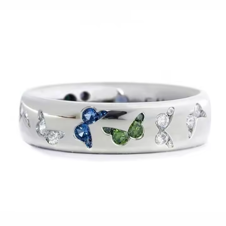 Anillo de mariposa a la moda, joyería de lujo con animales para mujer, accesorios de mariposa de circón, anillos para mujer, regalo de compromiso de aniversario - 1