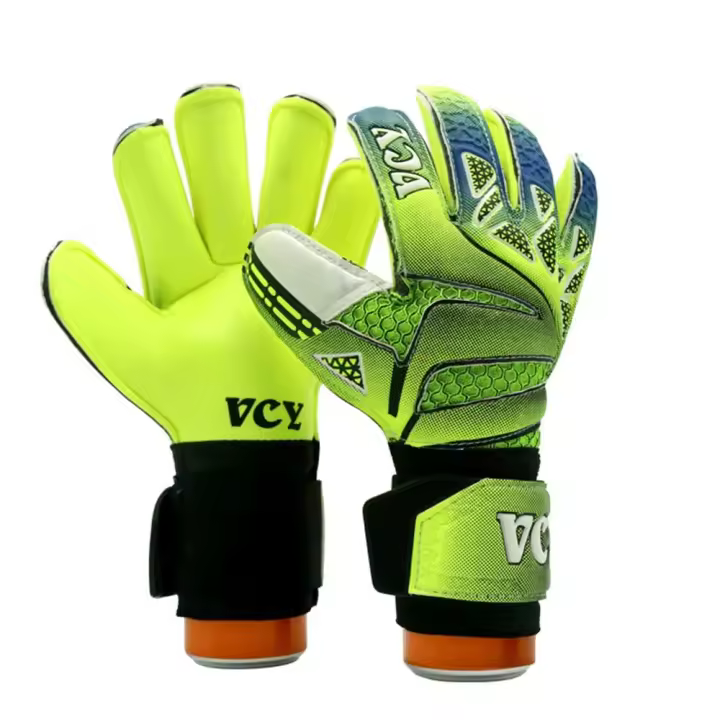 Guantes de portero de fútbol antideslizantes, coloridos guantes de portero de fútbol resistentes al desgaste, guantes de fútbol de látex ajustables transpirables - 1