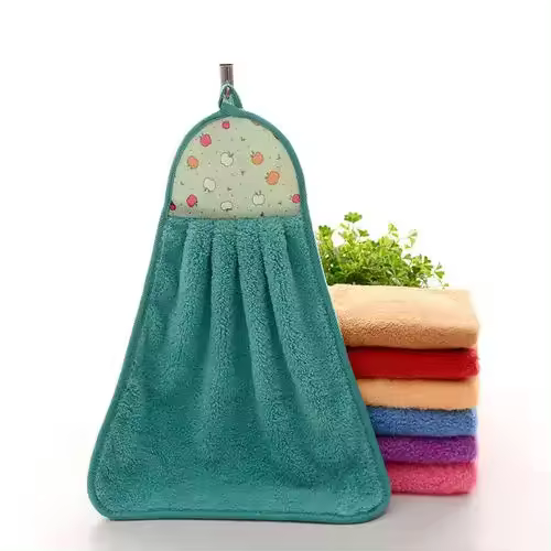 Toalla de mano de terciopelo Coral, suministros de baño, paño suave y absorbente, paños de cocina, accesorios de cocina - 1