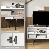 Mueble Moderno para Televisor de 65 Pulgadas Estante Abierto con 2 Estantes y 1 Ajustable Blanco - details 4