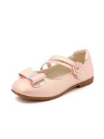 Zapatos de cuero para niñas, zapatillas planas de princesa con pajarita, zapatos de flores para niñas, zapatos planos informales para niños, zapatos de tacón bajo para baile y boda, suaves - details 7