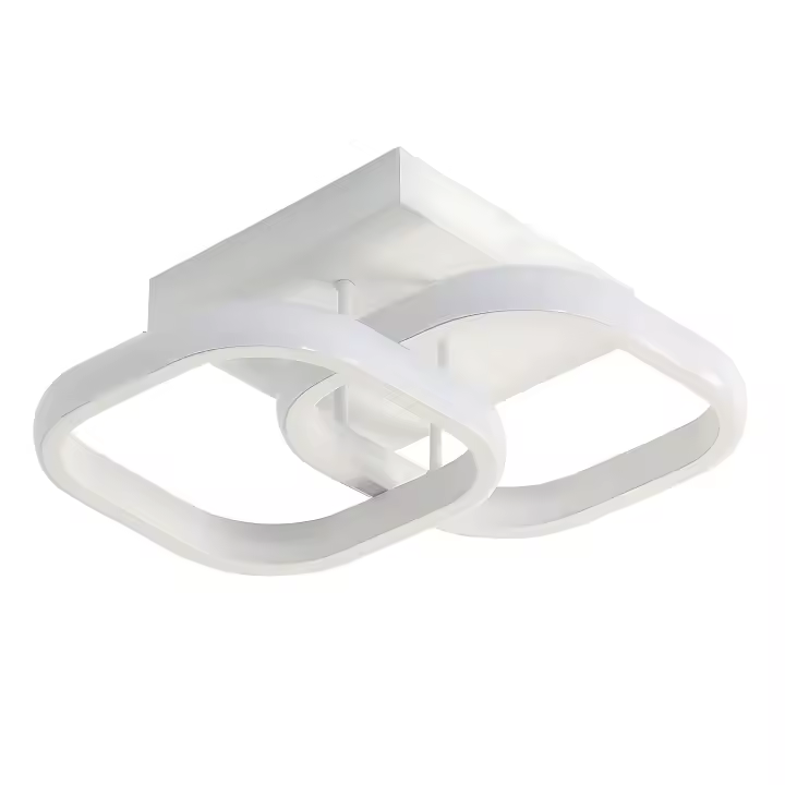 Plafón LED de Techo Moderno Cuadrado 22W, GOECO, Aluminio Blanco, 6500K Luz Blanca Fría, Iluminación Interior para Sala de estar, Dormitorio, Comedor, 23*23*9 CM - 1