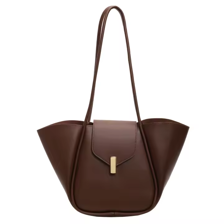 Bolso de mano elegante de color marrón para mujer con cierre magnético: gran capacidad, correas de hombro duraderas, perfecto para el trabajo, desplazamientos y uso diario, bolso de mano versátil |   Bolso de hombro elegante |   Bolsa de cierre seguro - 1
