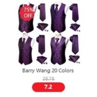 Chaleco S-5xl de 20 colores para hombre, chaleco ajustado de seda lisa, rosa, azul, negro, rojo, morado, blanco y caqui, chaqueta sin mangas Barry Wang - details 19