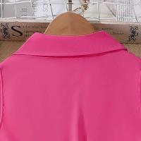 Vestido de Princesa para Niña en Verano Cinturón Encaje sin Mangas en Rosa - details 19