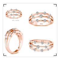 Anillo de Moissanite Bambú Plateado 18K para Mujeres Banda Solitaria Medio Eterno Anillos de Compromiso y Boda Perfecto Match - details 8
