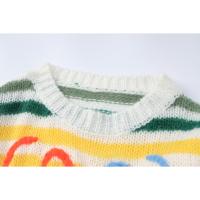 Suéter a rayas para mujer, Jersey holgado con cuello redondo - details 12