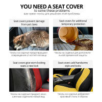Fundas protectoras de tela de poliéster para asientos de coche, cubierta Universal de 2 piezas, decoración de moda, varios colores - details 4