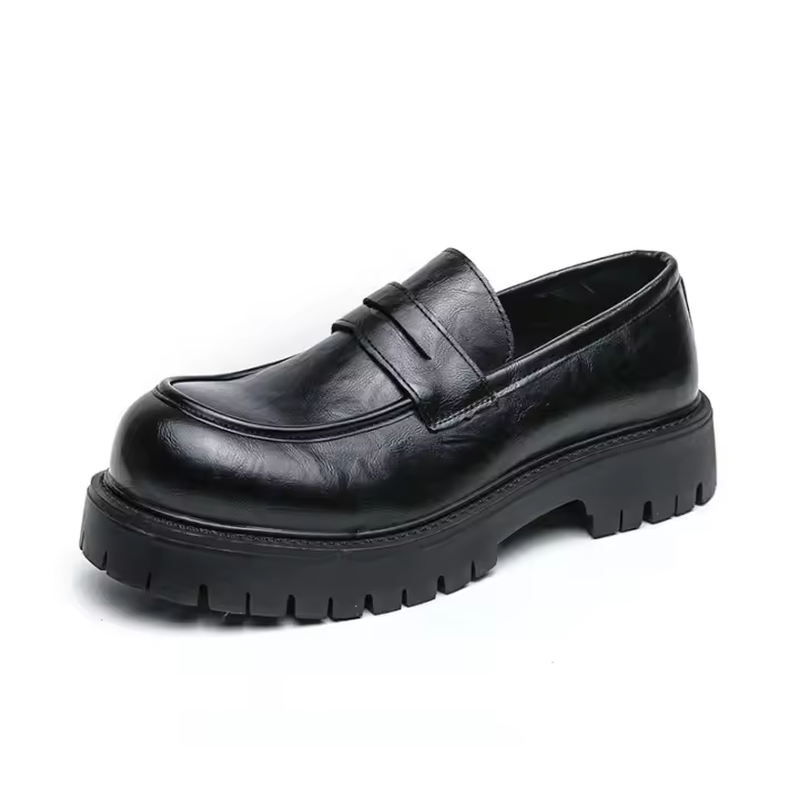 Mocasines de moda para hombre que realzan la sonrisa, zapatos de cuero formales de negocios con suela de plataforma - 1