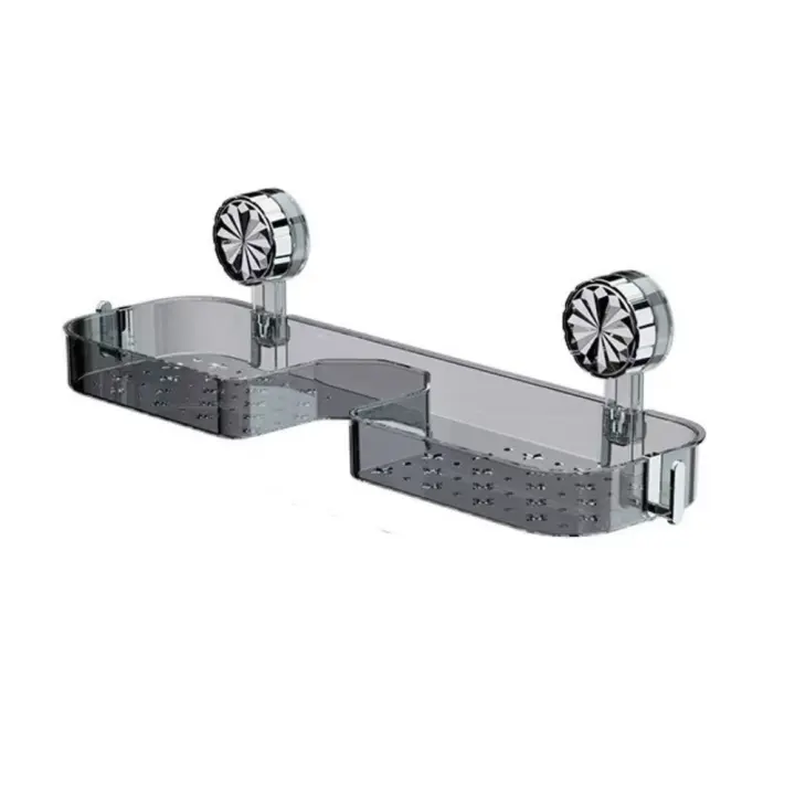 Estante de almacenamiento para grifo con ventosa, estante de pared multiusos para lavado de baño, sin perforación, soporte para toallas de esponja de gran capacidad montado en la pared - 1