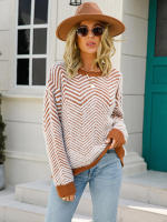 Suéter informal de manga larga para mujer, Jersey de punto de cuello redondo liso, Tops sueltos, moda de otoño - details 15