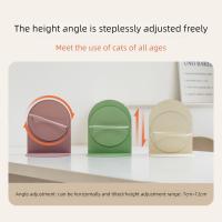 Cuenco de cerámica antivómitos para gatos, cuenco de agua elevado inclinado antideslizante con soporte magnético, protección para el cuello - details 1