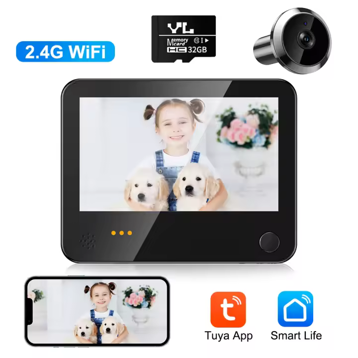 Timbre inalámbrico Ojo de gato, cámara de videovigilancia con WIFI, Radar, intercomunicador Visual gran angular de 1080 °, detección de movimiento PIR, 120 P - 1