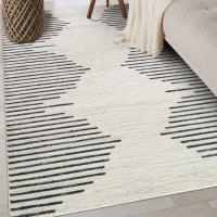 Alfombra de salón bohemia a rayas, resistente a las manchas, para sala de estar, cocina, dormitorio, comedor, oficina en casa - details 34