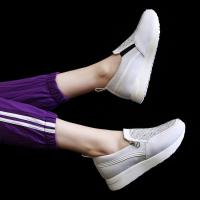 Zapatos de punta redonda plana con cremallera lateral inferior gruesa, zapatos deportivos casuales para mujer, zapatos de talla grande - details 17