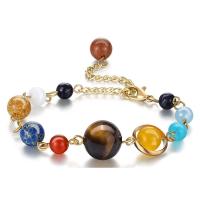 Pulsera de Cuentas Naturales con Volcánica y Ágata - Sistema Solar, Joyería Única para Mujer, Regalo Ecológico y Espiritual, Bisutería de Lujo - details 8