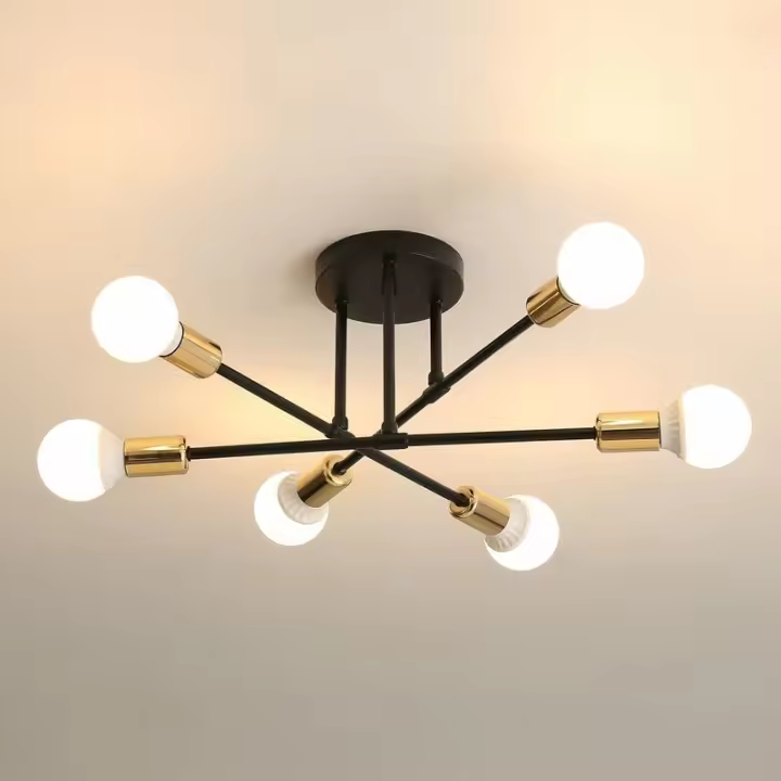 Lámpara de Techo Vintage con 6 Brazo Luz Moderna y Creativa para Hogar, Dormitorio, Cocina - 1
