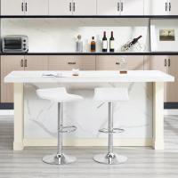 Taburete Bar de Altura Ajustable con Reposapiés, Taburete Alto con Asiento PVC para Comedor, Salón - details 2