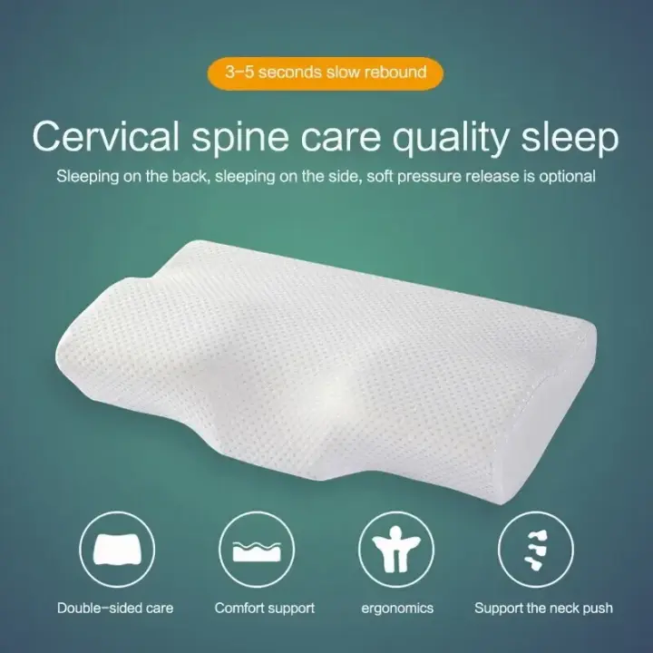 Almohada de algodón con memoria de rebote lento para el cuello, Cervical antirronquidos cojín de partición, memoria de rebote lento - 1