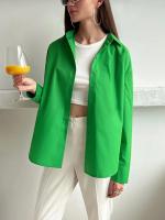 Camisa Para Mujer De Algodón Oversize En Colores Caramelo Con Mangas Largas Estilo Casual Verde Sólido Blusa De Moda 2024 - details 3