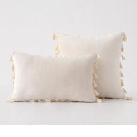 Bonenjoy 1 funda de cojín con borlas, funda de almohada de terciopelo, fundas de almohada de color sólido para decoración de sofá/cama/coche, 30x50/45x45/50x50 - details 17
