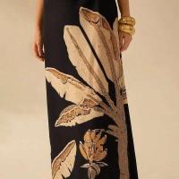 Vestido elegante con estampado Halter y espalda descubierta, vestidos largos adelgazantes, batas de cintura alta, ropa de fiesta de vacaciones para señora nueva 2025 - details 5