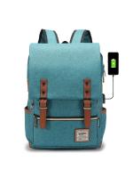 Mochila retro para ordenador portátil con puerto de carga USB, mochila de viaje impermeable para hombres y mujeres - details 10