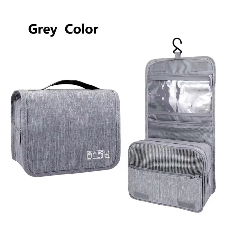 Artículos de tocador impermeables grandes para cosméticos de viaje portátiles con gancho para colgar para hombres y mujeres bolsa de almacenamiento para baño - 1