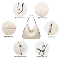 Bolso de Hombro para Mujer, Bandolera de Cuero PU, 3 piezas, informal, Gran Capacidad - details 3
