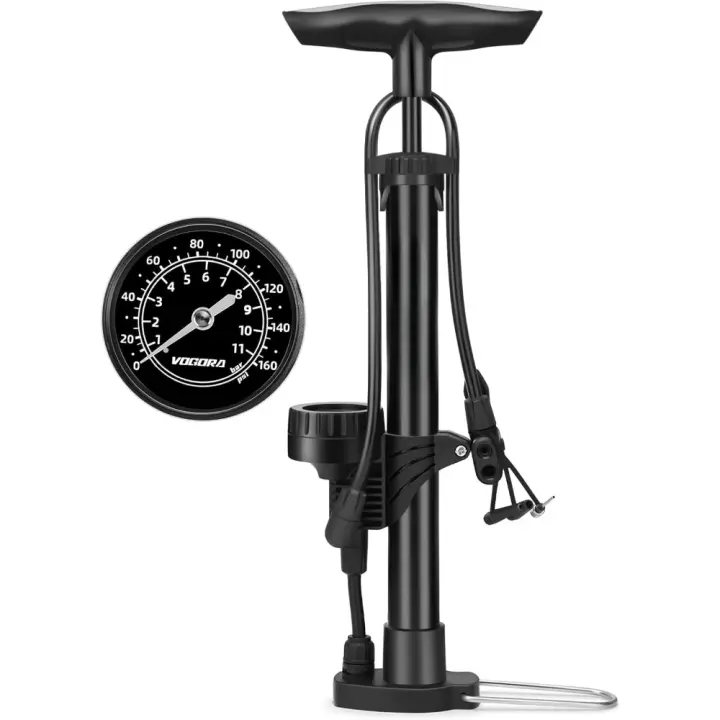 Bomba Bicicleta, Inflador Bicicletas con manometro Hinchador Bicicleta para Ruedas con válvula Presta y Schrader, Portátil Mancha para Bicicleta Alta presión 160PSI para Todas - 1