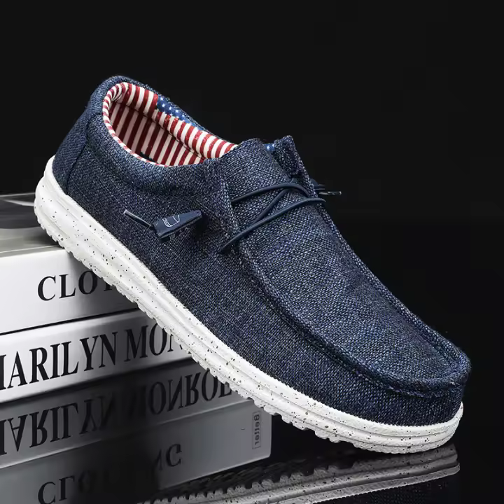 Zapatos Informales De Lona Para Hombre, Mocasines Sin Cordones Para Conducir, Planos, Talla Grande, A La Moda, 2025 - 1