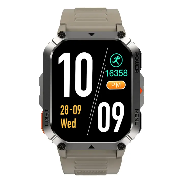 Blackview W70 Pro Reloj inteligente resistente, pantalla HD de 2,01 pulgadas TFT Reloj inteligente resistente para exteriores con iluminación LED de emergencia, llamadas Bluetooth, brújula - 1