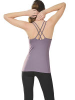 Camiseta morada sin mangas con tirantes y sujetador extraíble incorporado para mujer - details 1