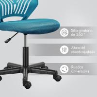 Silla Escritorio de Oficina Ergonómica Silla Giratoria Altura Ajustable sin Reposabrazos Asiento Malla Rosa - details 50