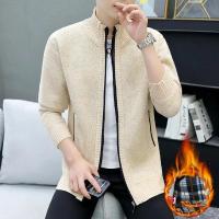 Cardigan de Punto con Cuello Alto para Hombres Zip de Moda Otoño-Invierno Mangas Largas - details 2