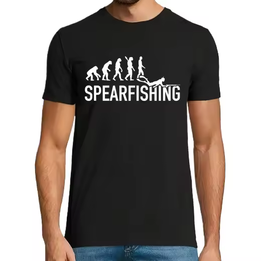 evolución de la pesca submarina,Camiseta de Pádel Divertido, ropa para exteriores - 1