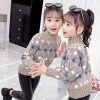 Suéter de Vellón Engrosado para Niñas Moda de Invierno para Edades de 4-12 Años - details 1