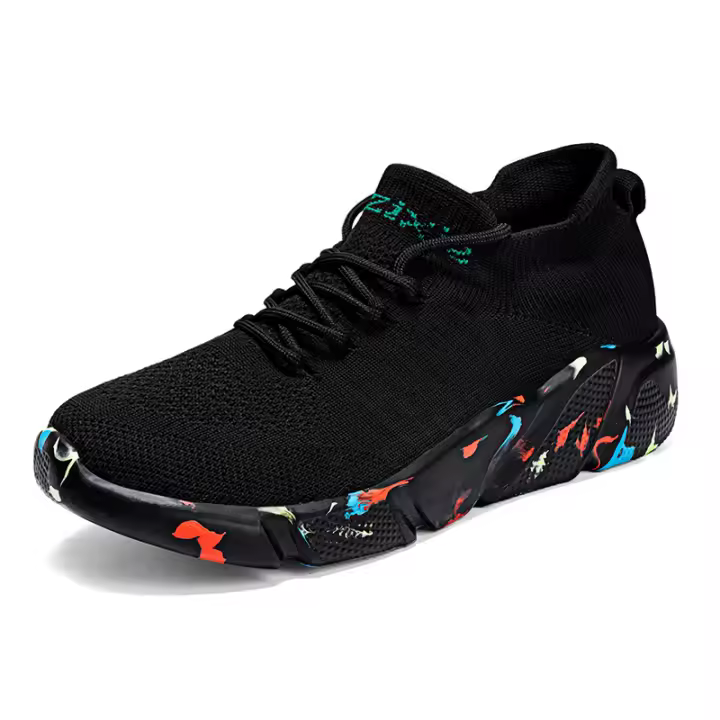 Zapatos deportivos informales para hombre, zapatillas ligeras Unisex, zapatillas de correr negras de malla transpirable para exteriores, zapatillas deportivas para correr y tenis - 1