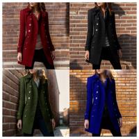 Abrigo informal de lana con doble botonadura para mujer, chaqueta de otoño e invierno, novedad - details 2