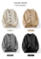 Cardigan de Suéter Cómodo para Hombres Top de Moda Suelta de Otoño-Invierno Abrigo de Manga Larga - details 0