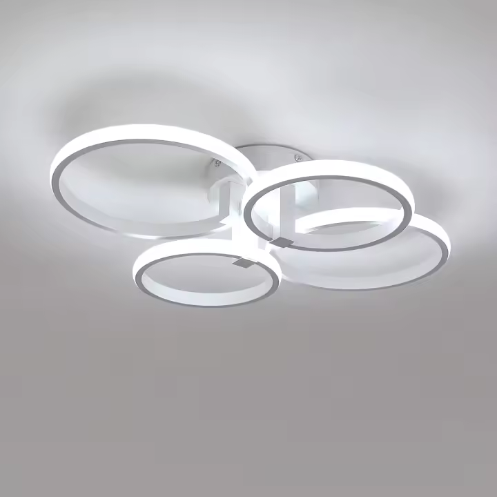 Goeco Lámpara de Techo LED Moderna de Aluminio 48W, Eficiencia Energética, Montaje Semi-Flush, Forma Redonda, Iluminación Blanca Fría - 1