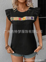 Blusa de manga corta de ganchillo para mujer 2025 Ence Bohemia Transparente Moda Primavera-Verano - details 35