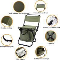 Silla de pesca con refrigerador, silla plegable portátil impermeable, bolsa de asiento tipo mochila, taburete de pesca antideslizante para interiores, - details 1