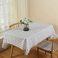 Mantel rectangular de plástico PVC con estampado de rejilla, impermeable, cocina al óleo, mesa de comedor, cubierta COLTH, cojín, onda - details 0