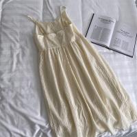 Vestido elegante de encaje ahuecado con silueta interior de línea A, vestido sin tirantes, diseño de cintura alta, falda larga sin mangas - details 11