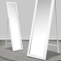 Espejo de Pie, de Cuerpo Entero, Marco de Plástico, Forma Rectangular de 37x157 cm, para Dormitorio, salón, Cuarto de baño, Pasillo Blanco o Negro (Blanco) - details 6