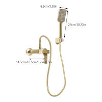 Grifo de ducha de mano, grifo para bañera, ducha de pared, modo de ducha de lluvia, modo de enjuague, juego de ducha con soporte de ducha y manguera de ducha de 1,5 m (dorado) - details 1