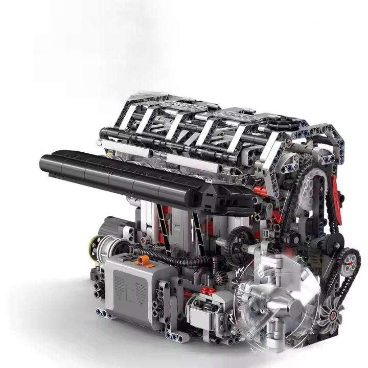 4 juegos de bloques de construcción de motor, kit de modelo de escala de cuatro motores en línea con batería y motor, juego coleccionable para adultos, juguetes de construcción para niños, niños y niñas (187 piezas - 1