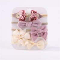 Set De 5 Diademas Elásticos Con Lazo Para Bebé Niña Algodón Nylon Decorativos Con Flores Bonitos Accesorios Para Cabello Para Niñas - details 11